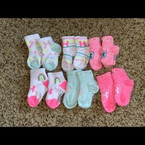 Under Armour Baby Girl Socks 12-18months NWOT set of 6